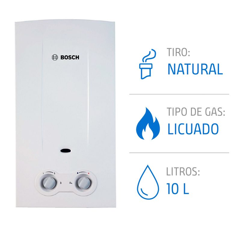 Calefont 10 Litros Gas Licuado Tiro Natural Ionizado