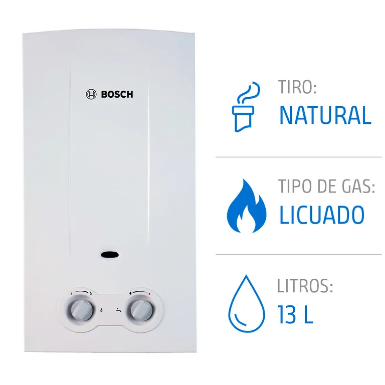 Calefont 13 Litros Gas Licuado Tiro Natural Ionizado