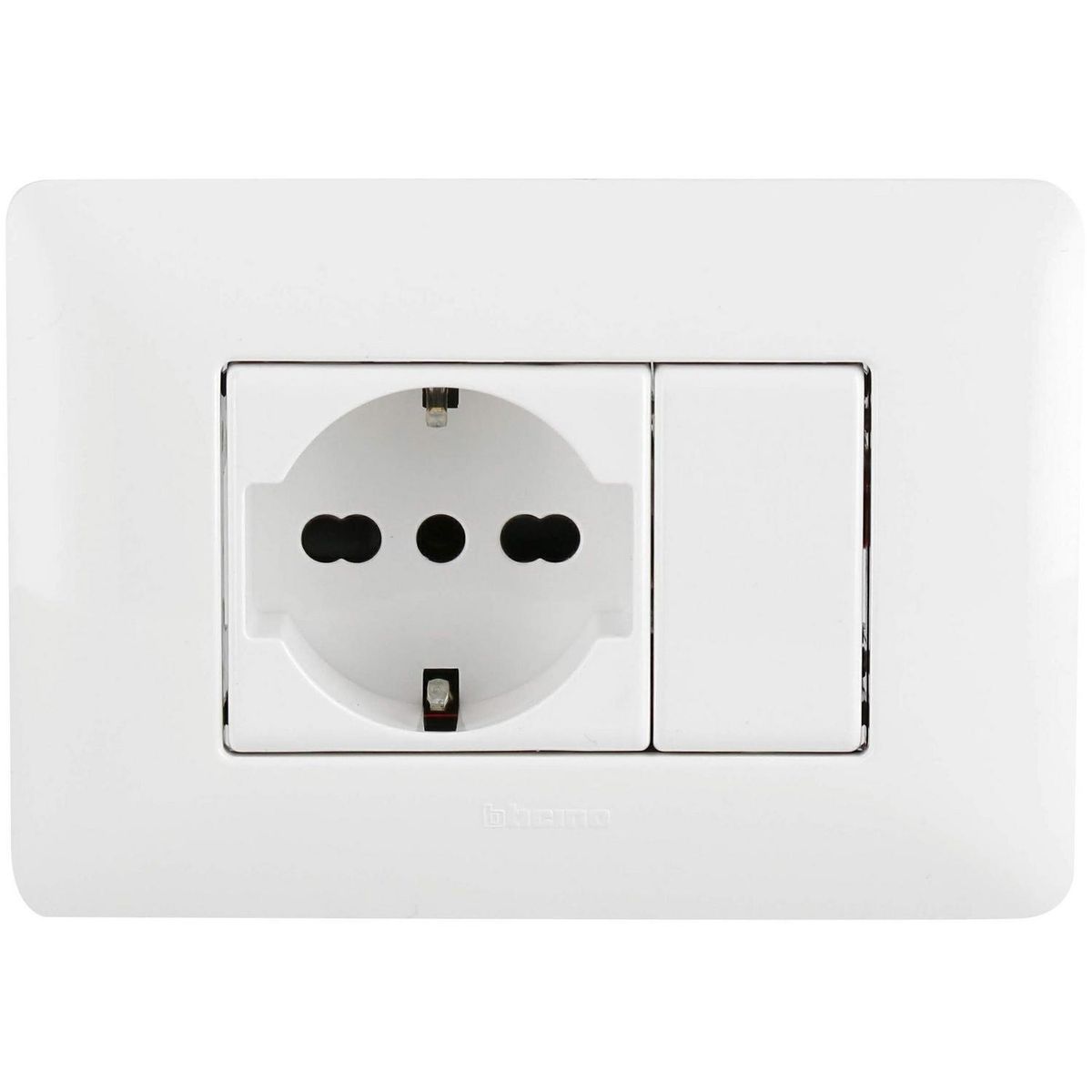 BTICINO - Tomacorriente schuko Armado 10-16 A Blanco