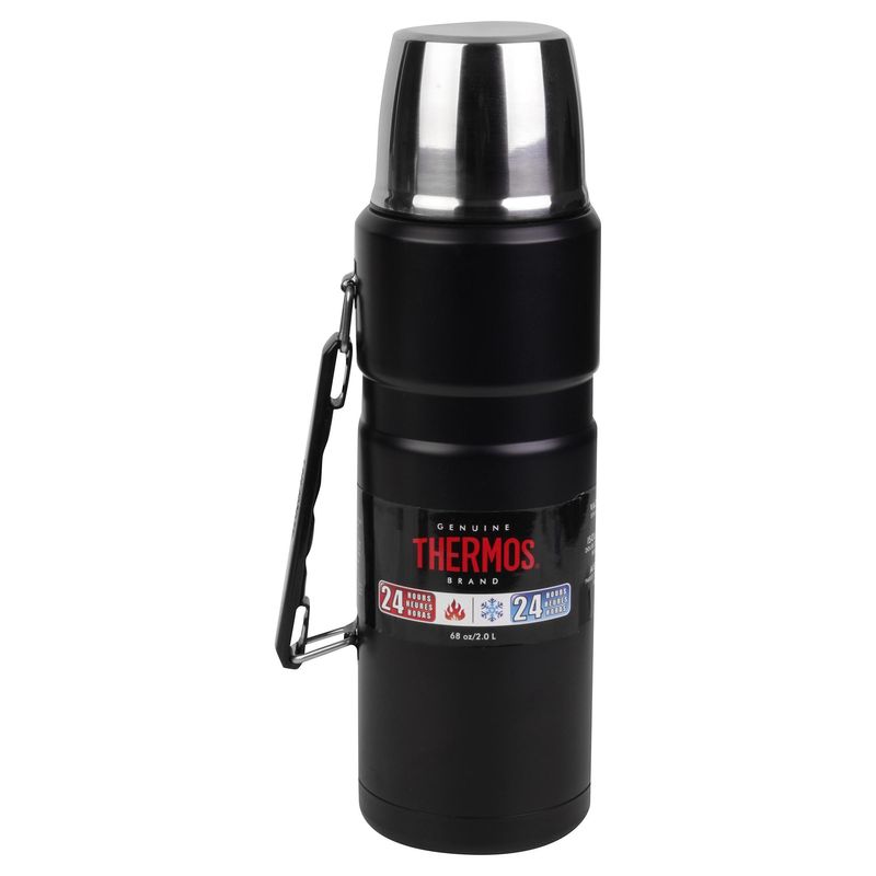 THERMOS - Termo para Agua 2 l Acero Inoxidable Negro/ Plateado