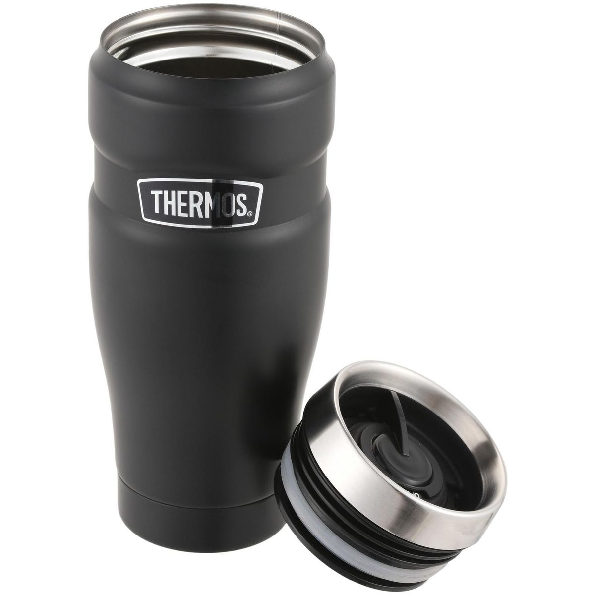 THERMOS - Mug Térmico 470 ml Negro/ Plateado