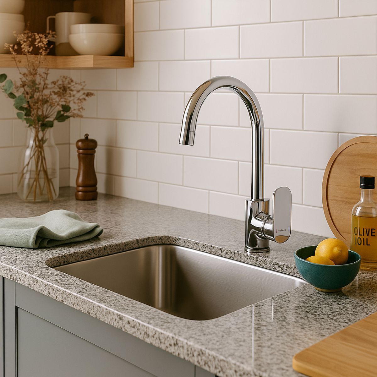 TEBISA - Monomando para Lavaplatos Marina Gris