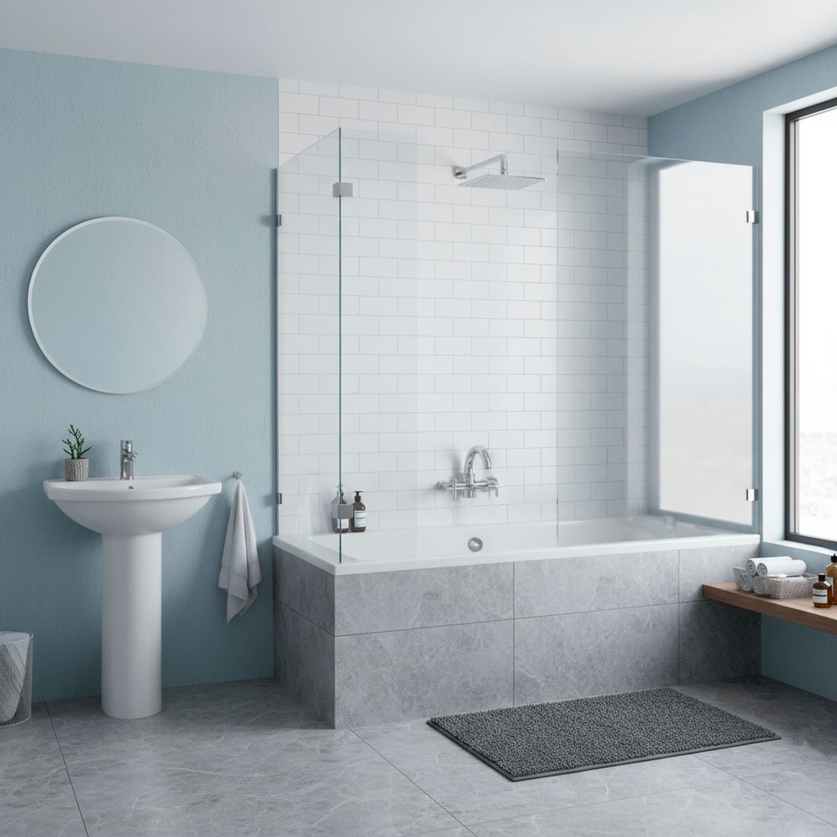 TEBISA - Combinación Tina Ducha Ente Plateado