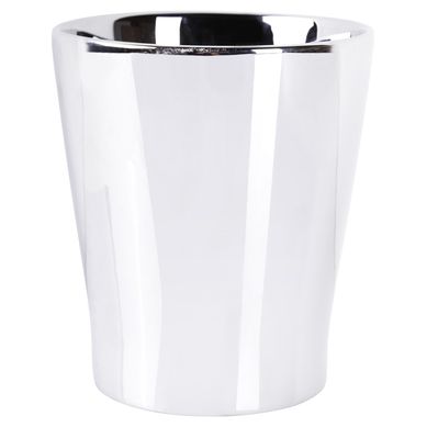 Macetero de cermica 15 cm plateado