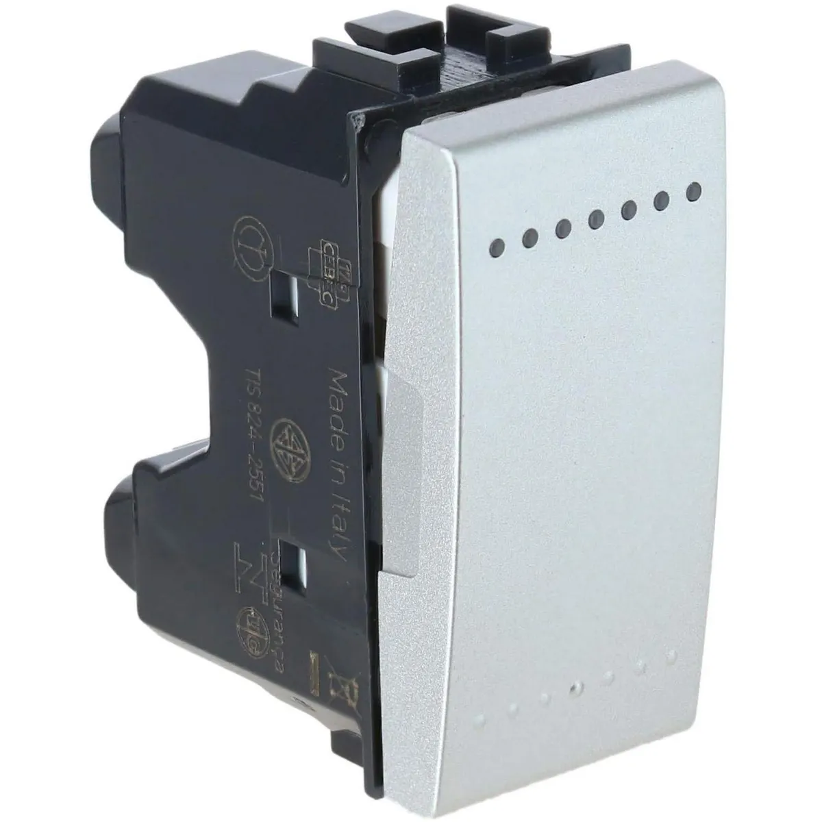 BTICINO - Interruptor 9/12 16 A Tech Plateado