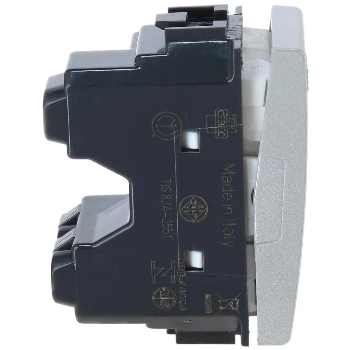 BTICINO - Interruptor 9/12 16 A Tech Plateado