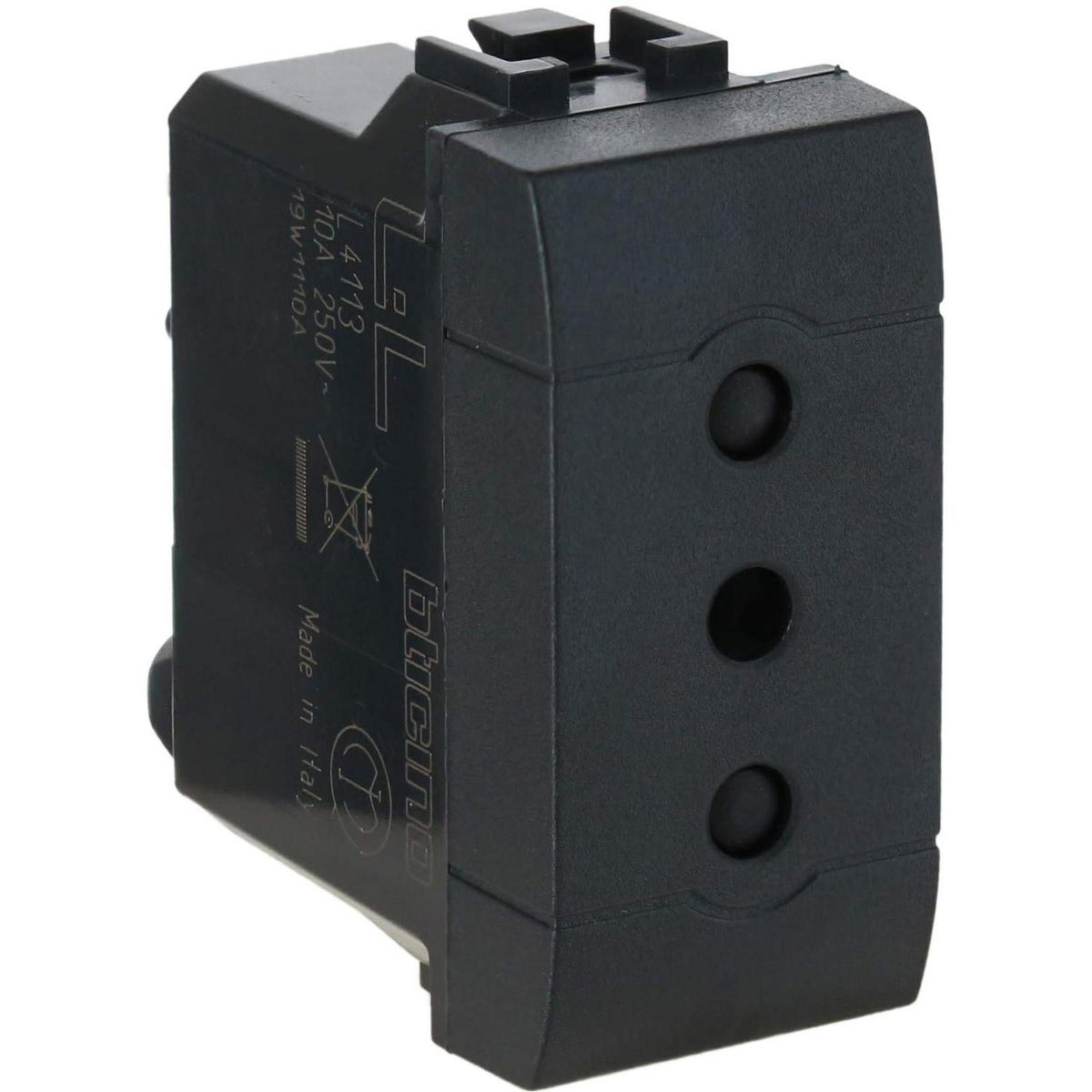 BTICINO - Tomacorriente Modular 2p+t 10A Antracita