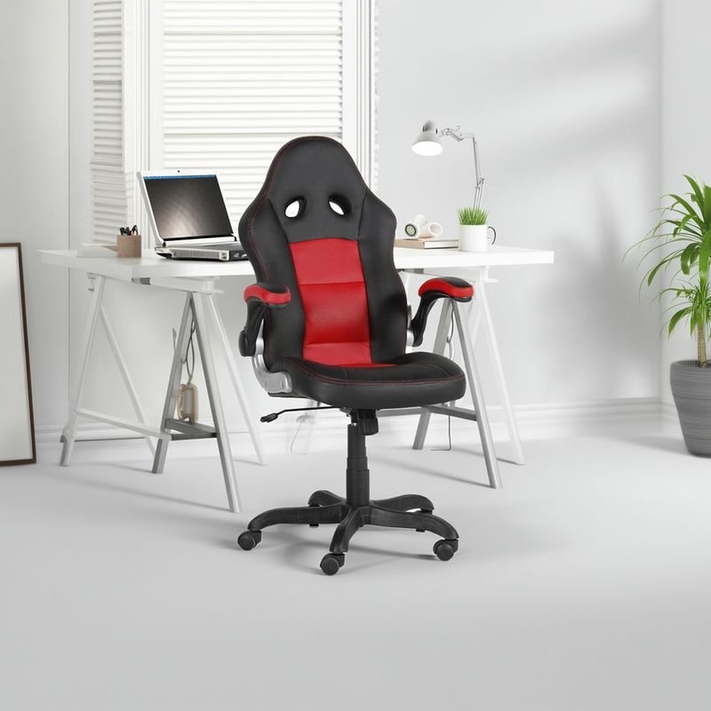 JUST HOME COLLECTION - Silla Escritorio Gamer Sienna Negro/Rojo