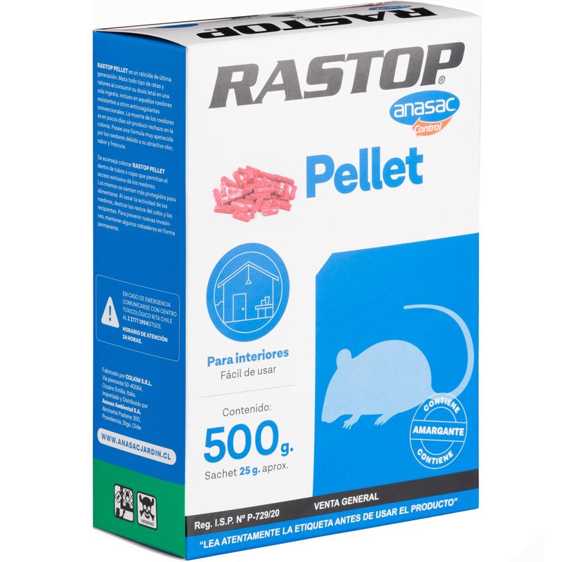 ANASAC - Raticida en Pellet  Rastop 500 gr