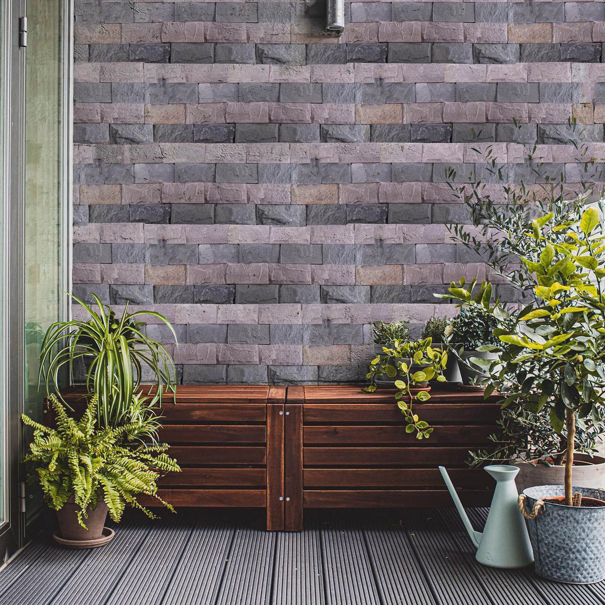 HOLZTEK - Piedra Natural Pizarra 10x20 cm Natural 0.32 m2