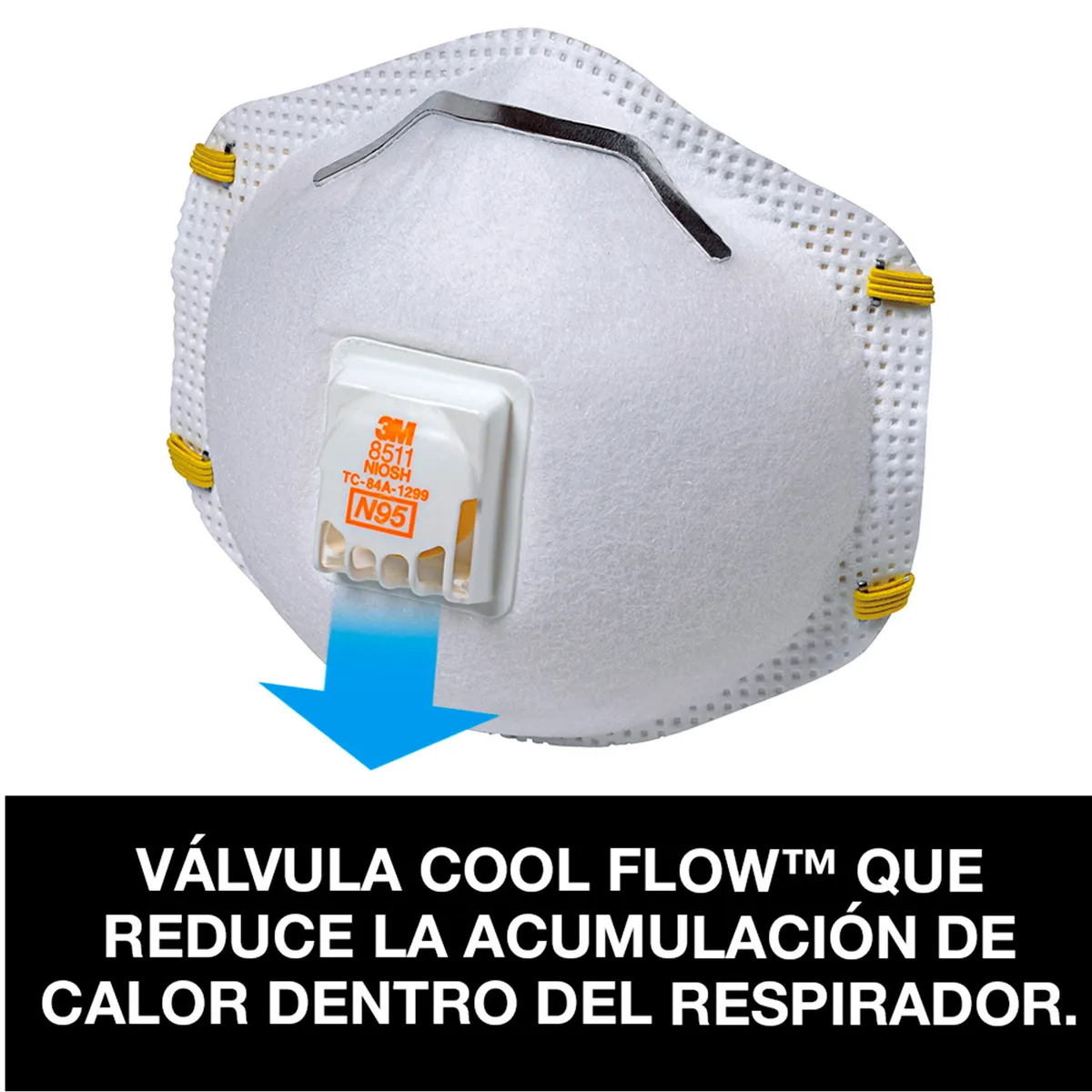 3M - Respirador N95 3M con válvula Cool Flow 8511 2 unidades