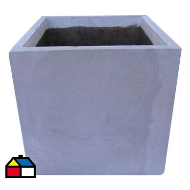 Macetero de cemento 30x30x30 cm gris