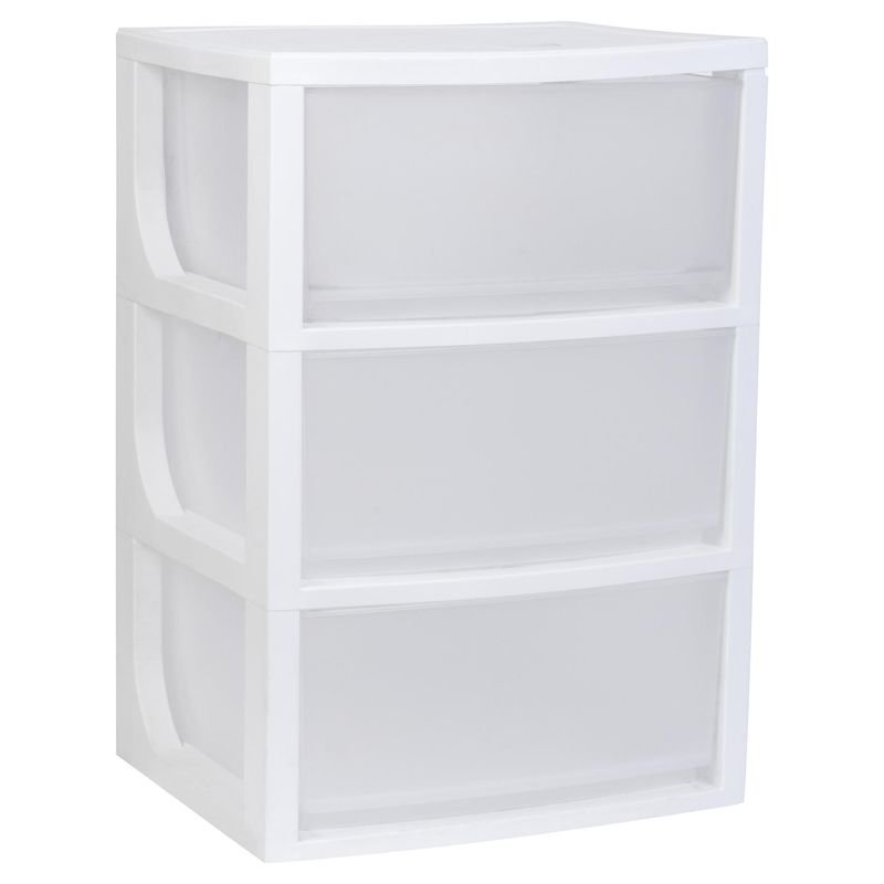 WENCO - Cajonera 39x71x46 cm  Blanco/Transparente