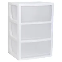 Cajonera 39x71x46 cm 127.4 l Blanco/Transparente