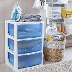 WENCO - Cajonera 50x70x39 cm 136.5 l Blanco/Azul