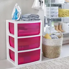 WENCO - Cajonera 3 Cajón(es) Ros 39x71x46 cm Blanco/Rosado