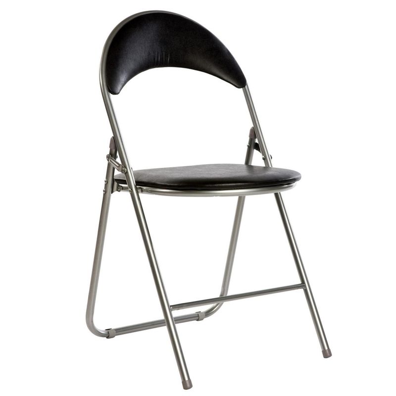 JUST HOME COLLECTION - Silla plegable acolchada negra.