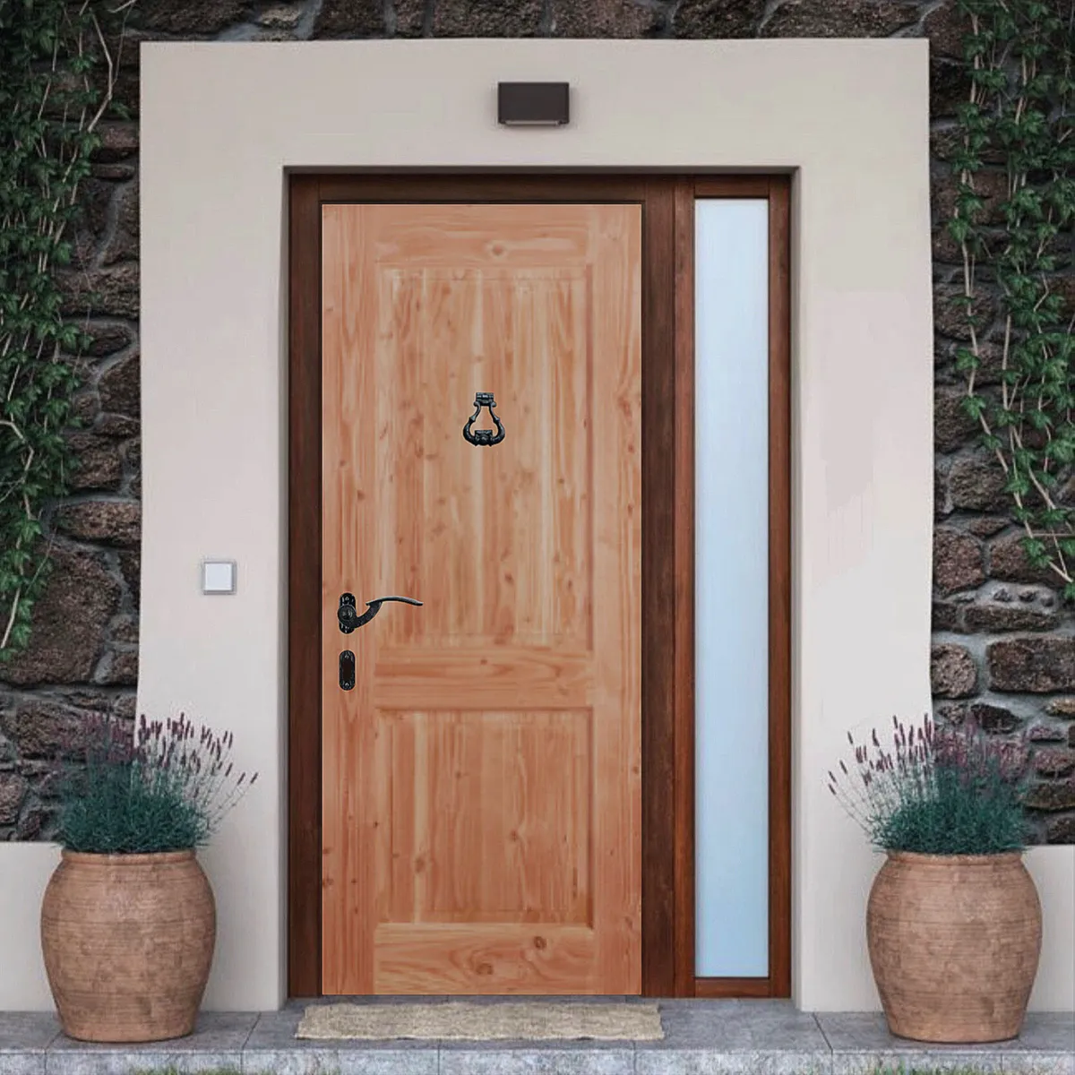 HOLZTEK - Puerta Pino con nudo 2 paneles