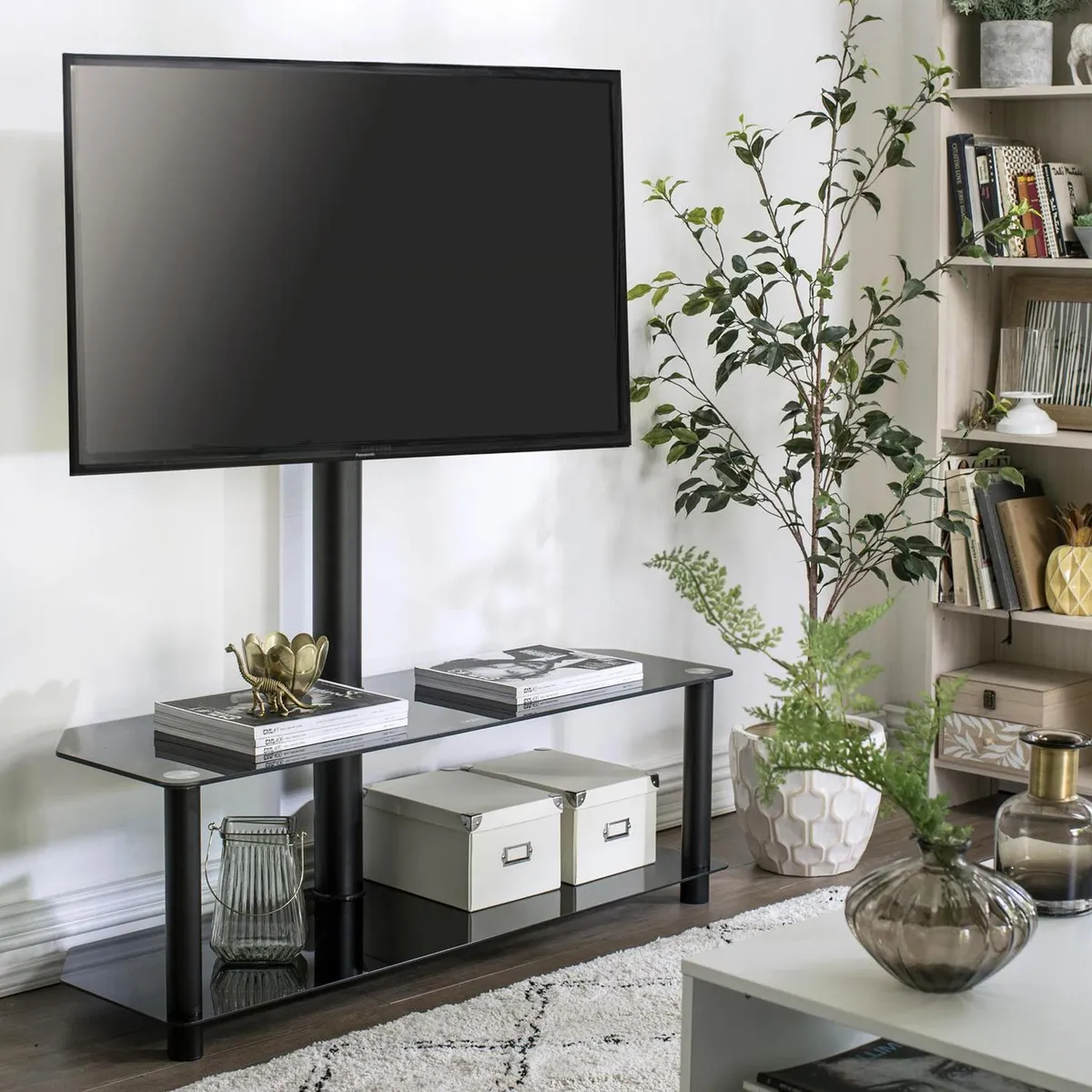 DAIRU - Rack de TV 130x120x40 cm negro