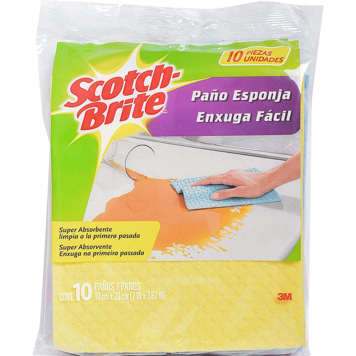 SCOTCH BRITE - Set de Paños Absorbentes Scotch Brite 20x18 cm 10 Unidades