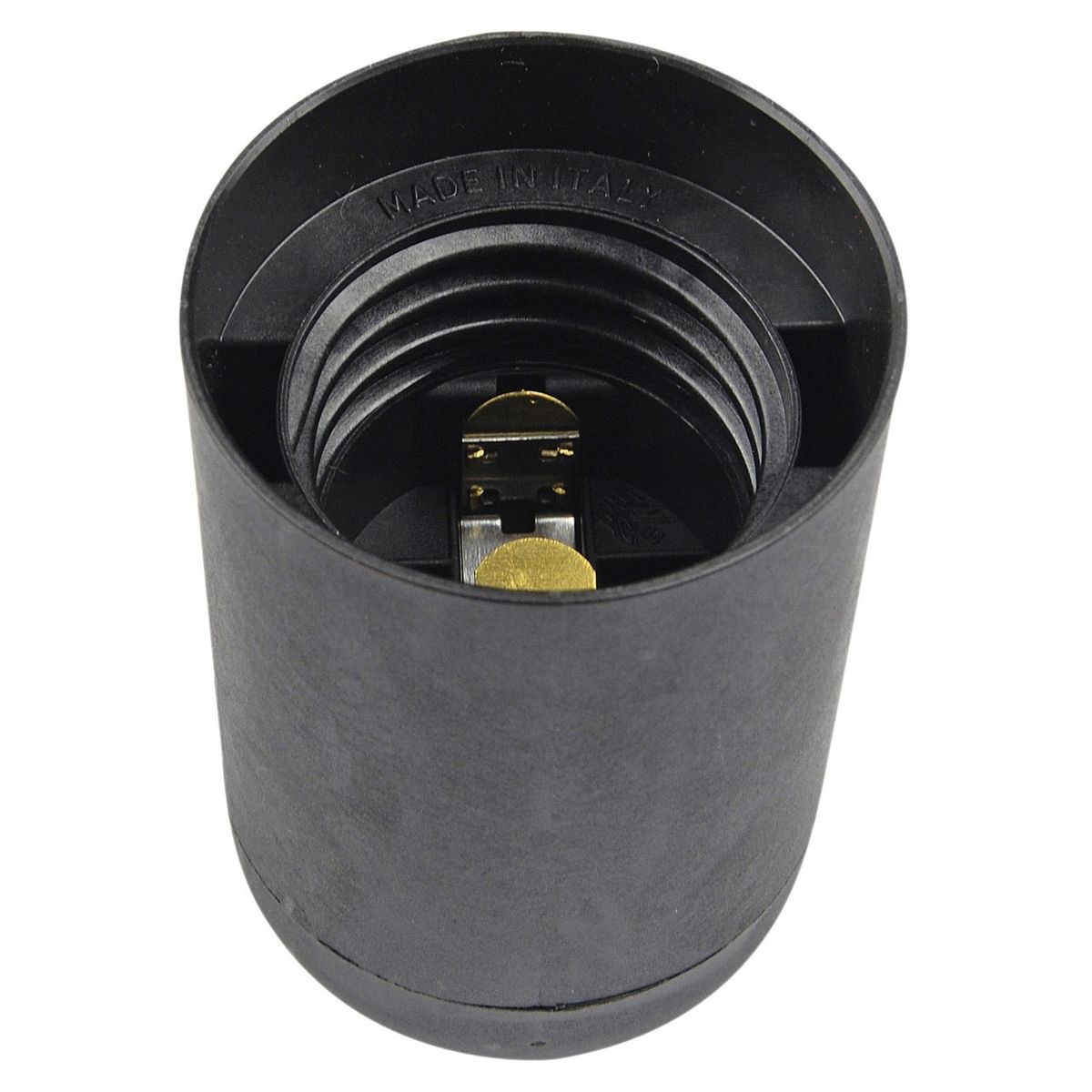 BTICINO - Portalámparas E 27 Borne automático  100W Negro