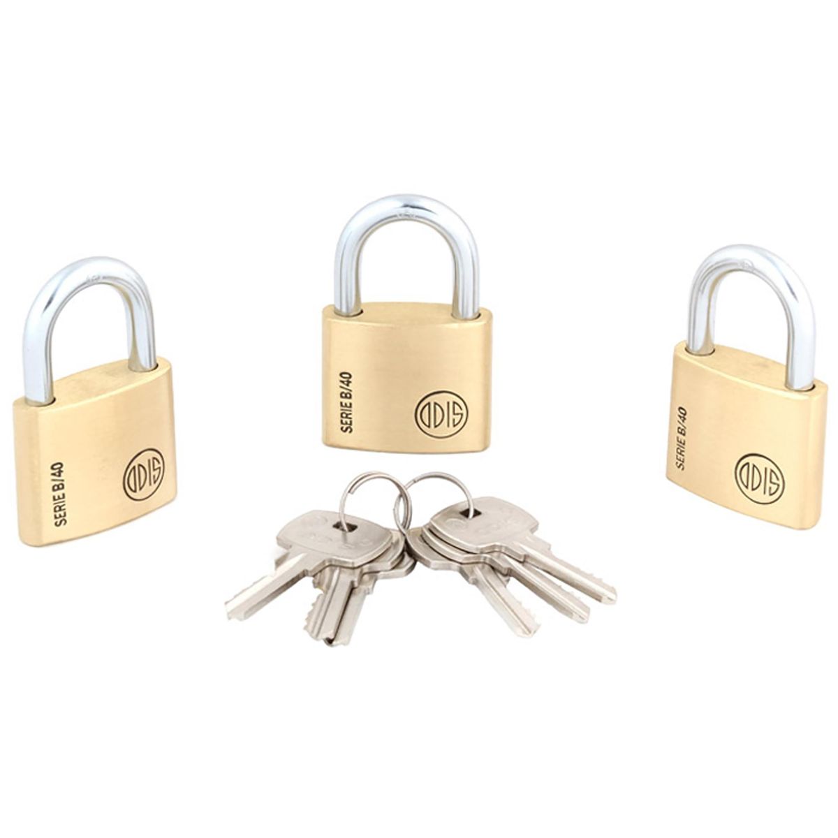 ODIS - Set de candados B40 con llaves iguales 40 mm 3 unidades