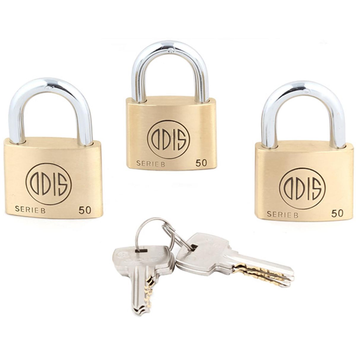 ODIS - Set de candados B50 con llaves iguales 50 mm 3 unidades