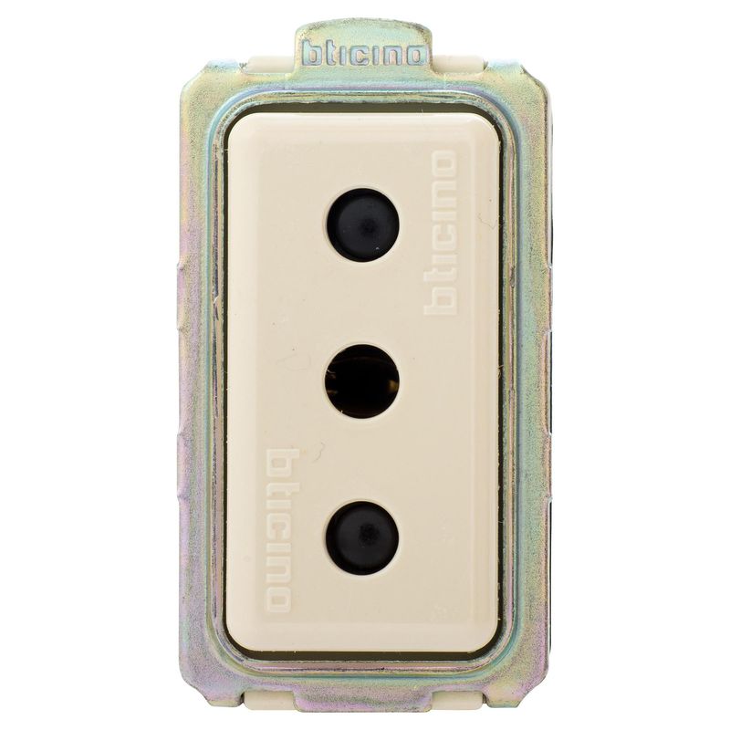 BTICINO - Módulo tomacorriente 2p+t 1-10-16A Beige
