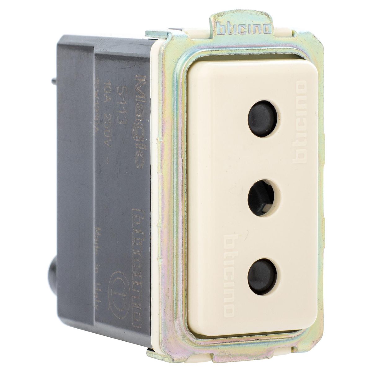 BTICINO - Módulo tomacorriente 2p+t 1-10-16A Beige