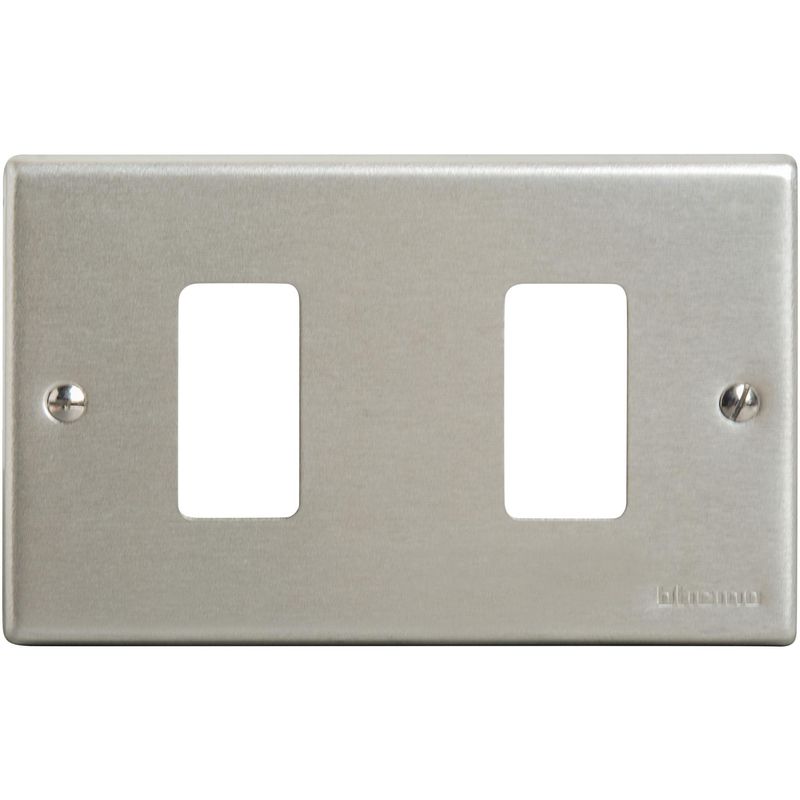 BTICINO - Placa 2 Módulos Aluminio Oxidal