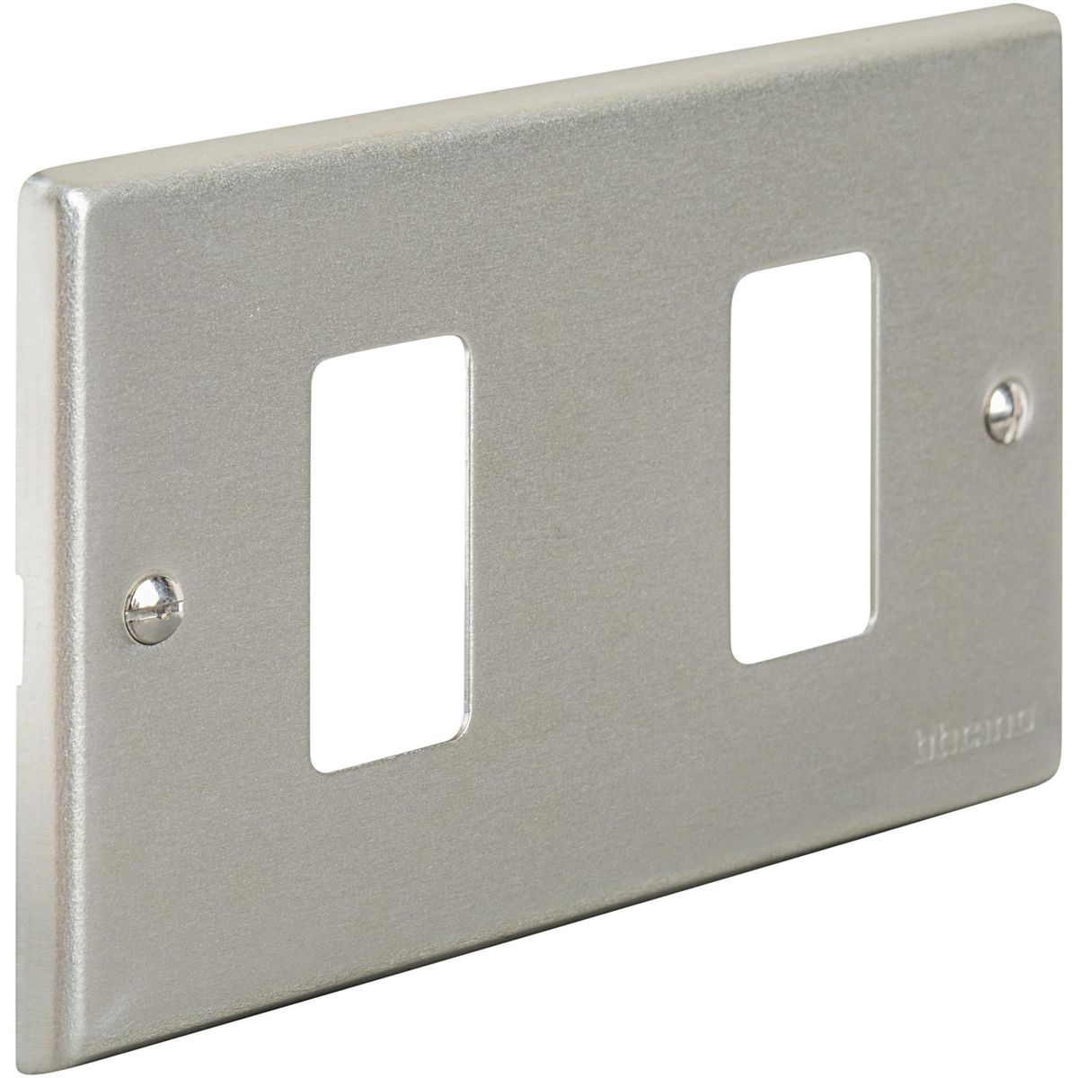 BTICINO - Placa 2 Módulos Aluminio Oxidal
