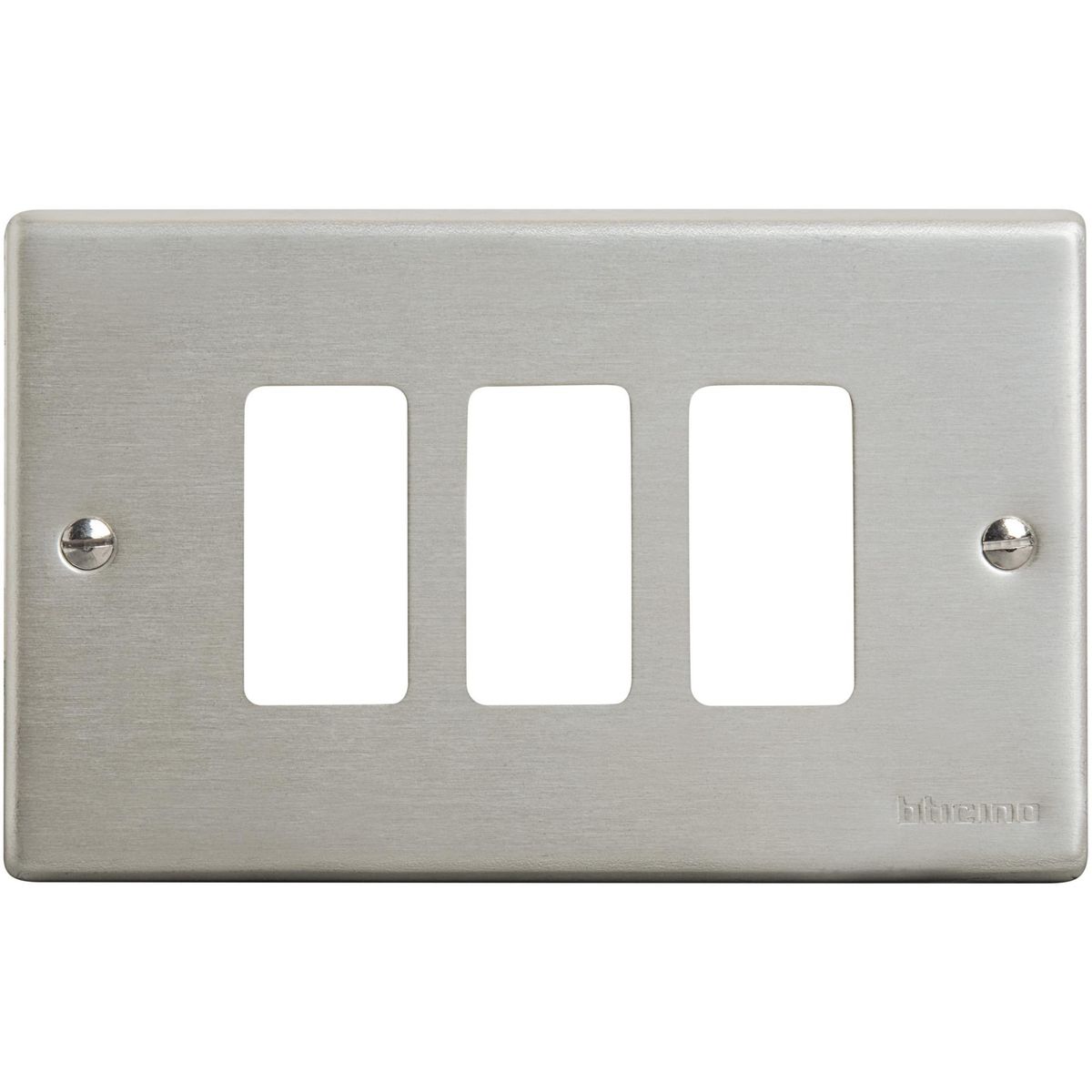 BTICINO - Placa 3 Módulos Aluminio Oxidal