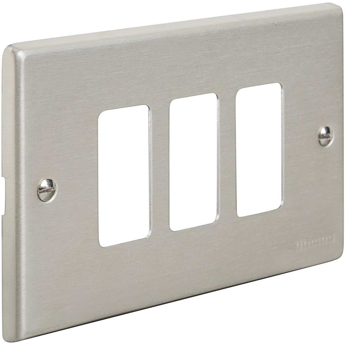 BTICINO - Placa 3 Módulos Aluminio Oxidal