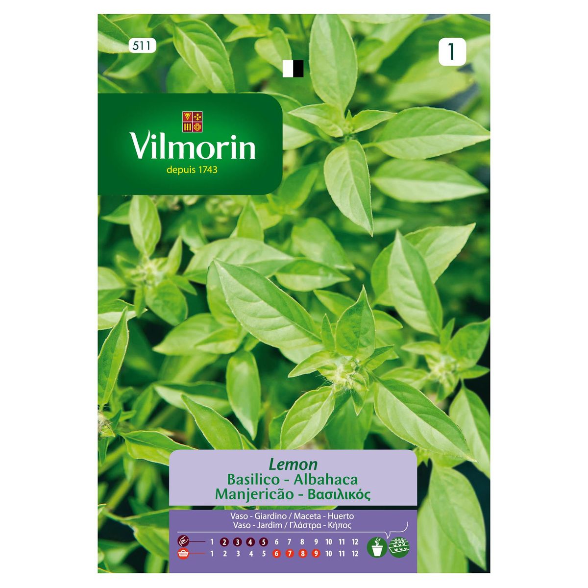 VILMORIN - Mix Semillas Aromáticas Albahaca y Limón Sachet 1 gr Sachet