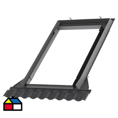 Cerco exterior ondulado EDW CK02 55x78 cm Aluminio color Grafito