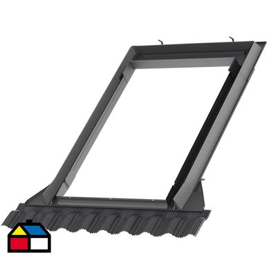 Cerco exterior ondulado EDW FK06 66x118 cm Aluminio color Grafito