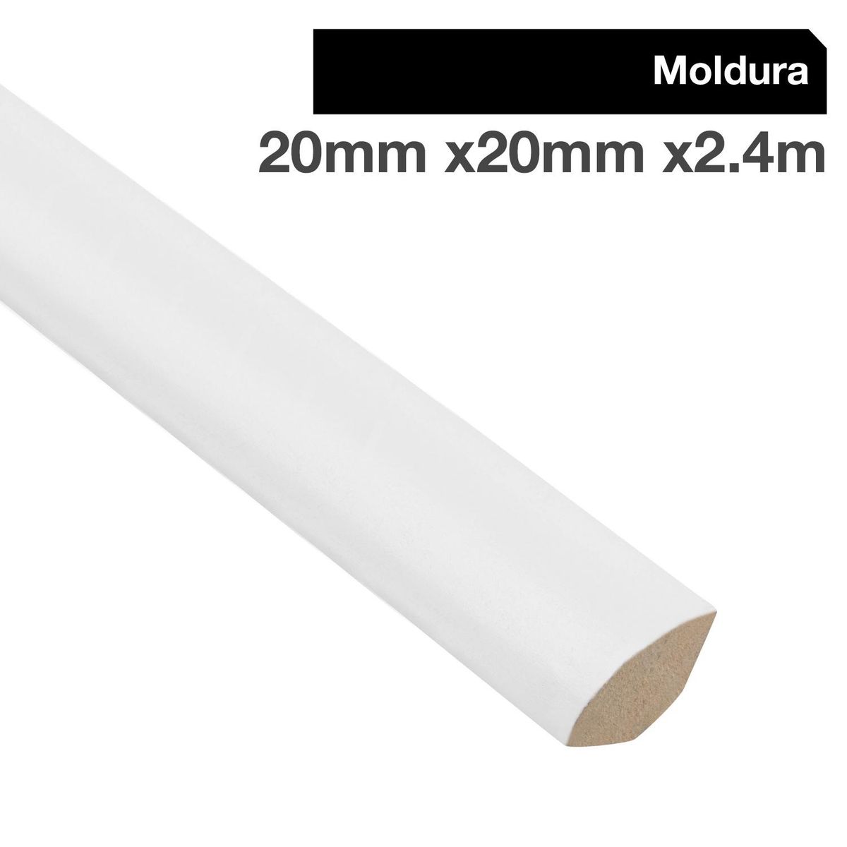 HOLZTEK - Moldura Endoldada MDF Blanco 20 mm 2x240 cm