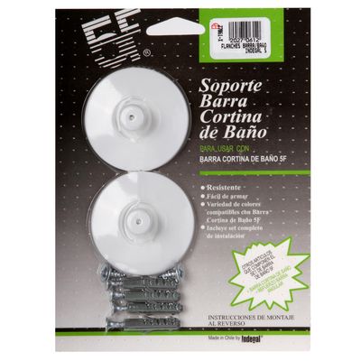 Imagen 2 del producto Soporte para barra 2 piezas plástico blanco