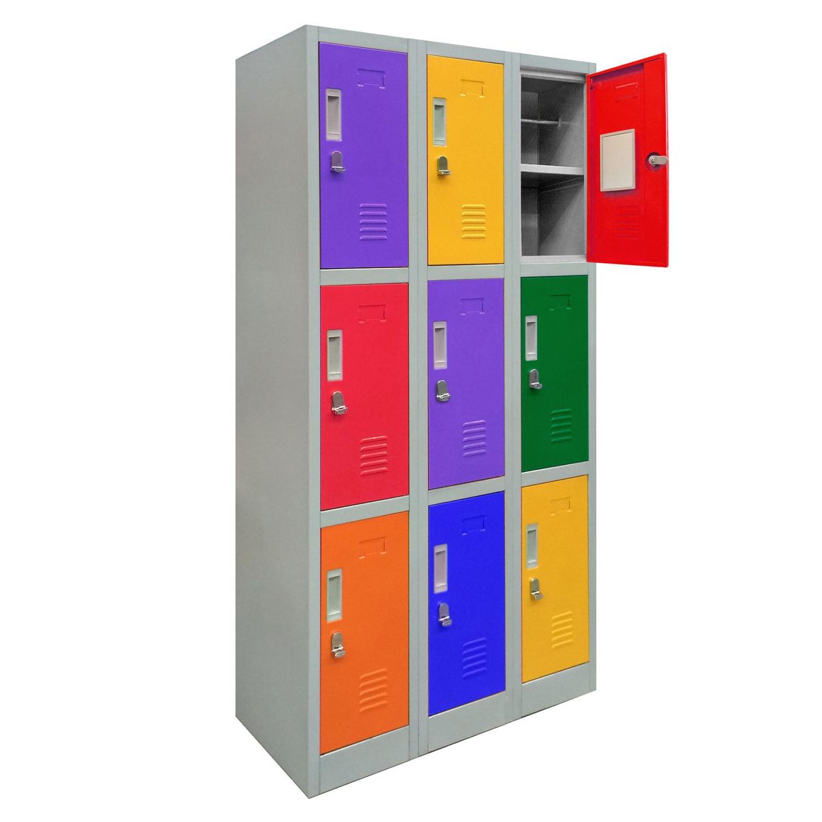 MALETEK - Locker con Portacandado 9 Puerta(s) 9 Repisa(s) 50xx83 cm Multicolor