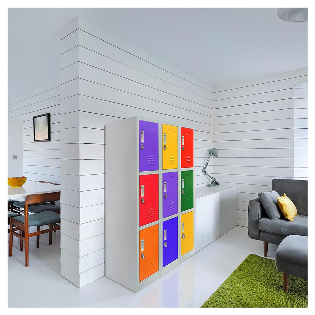 MALETEK - Locker con Portacandado 9 Puerta(s) 9 Repisa(s) 50xx83 cm Multicolor