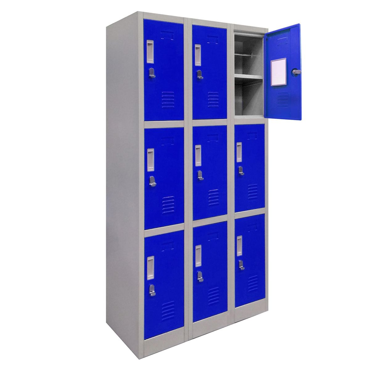 Locker de Oficina con Portacandado 9 Puerta(s) 9 Repisa(s) 50x166x83 cm Azul, marca MALETEK - Foto Principal