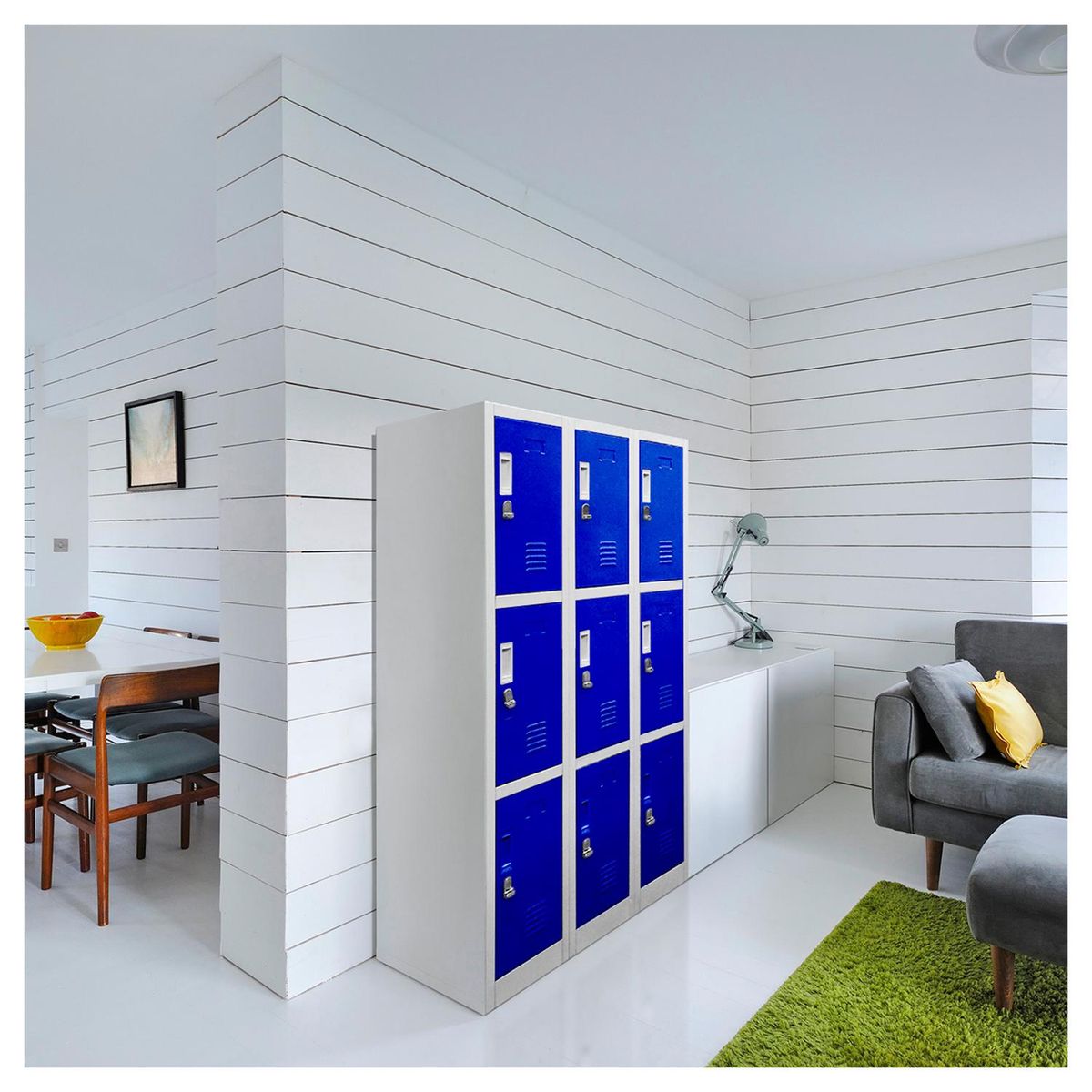 Locker de Oficina con Portacandado 9 Puerta(s) 9 Repisa(s) 50x166x83 cm Azul, marca MALETEK - Foto 2