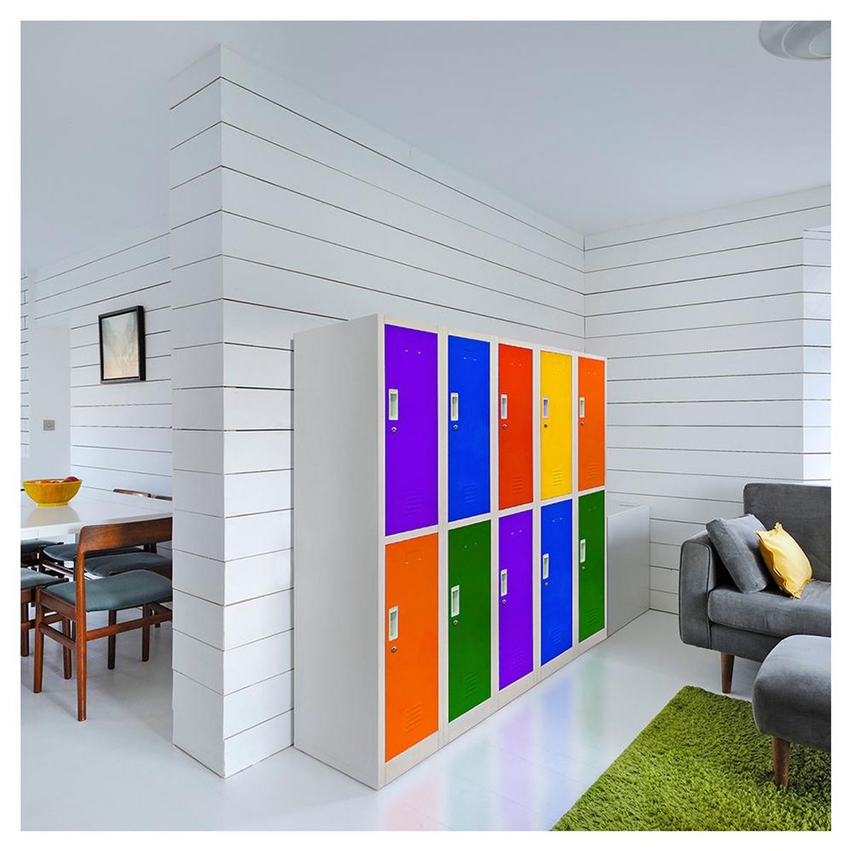 MALETEK - Locker de Oficina con Llave 10 Puerta(s) 10 Repisa(s) 50xx140 cm Multicolor