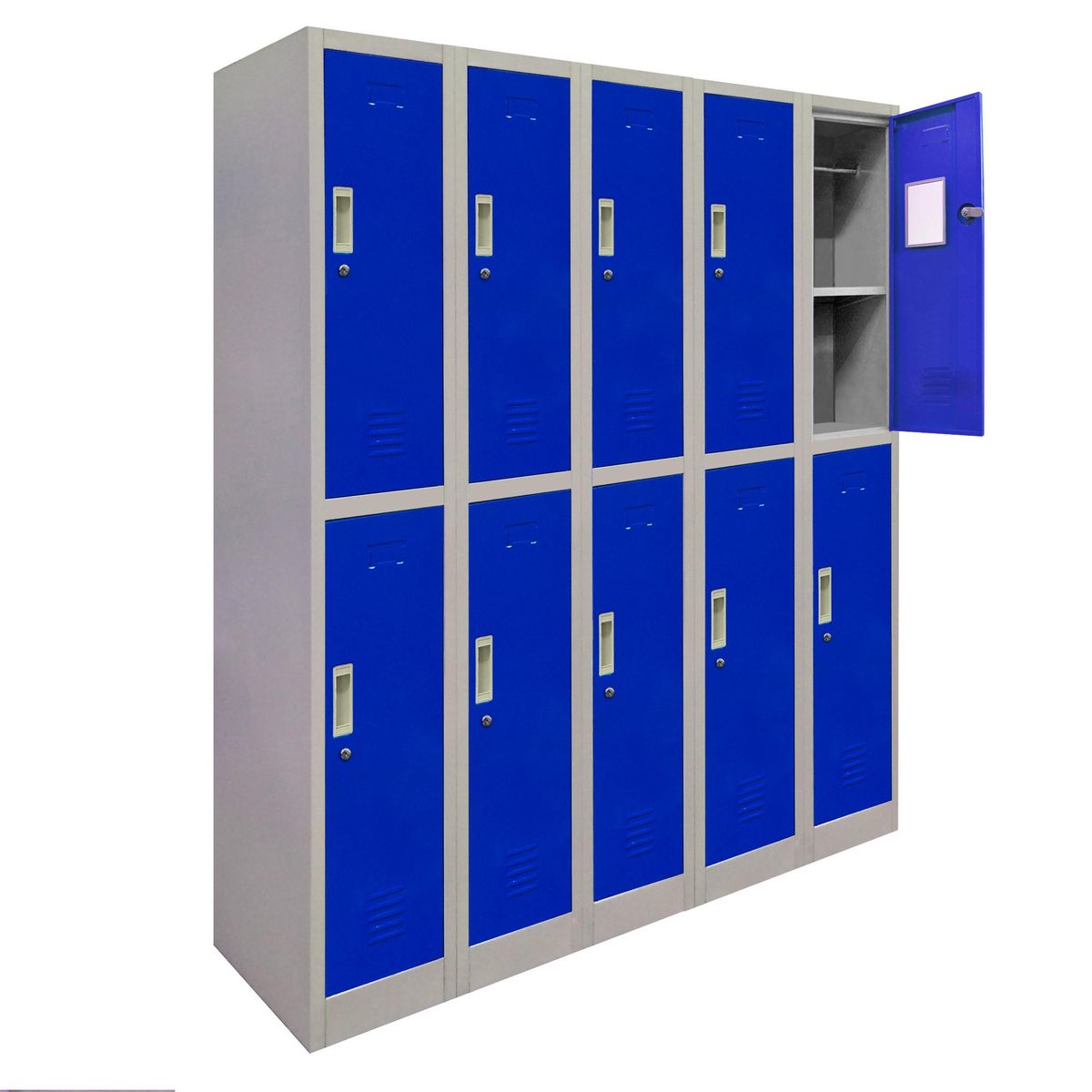 MALETEK - Locker de Oficina con Llave 10 Puerta(s) 10 Repisa(s) 50xx140 cm Azul