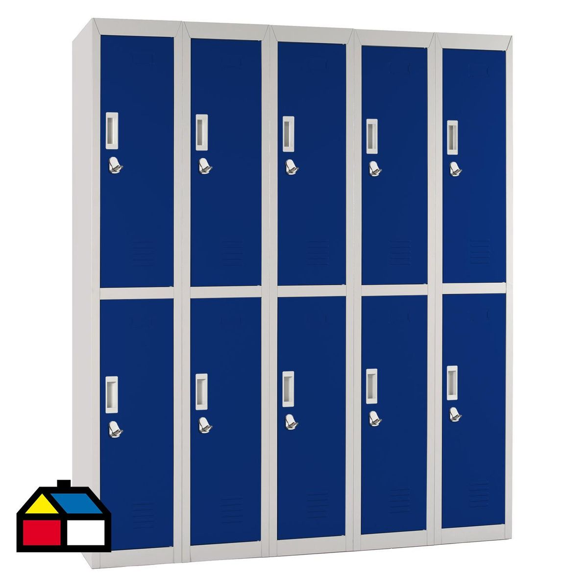MALETEK - Locker de Oficina con Portacandado 10 Puerta(s) 10 Repisa(s) 140xx50 cm Azul