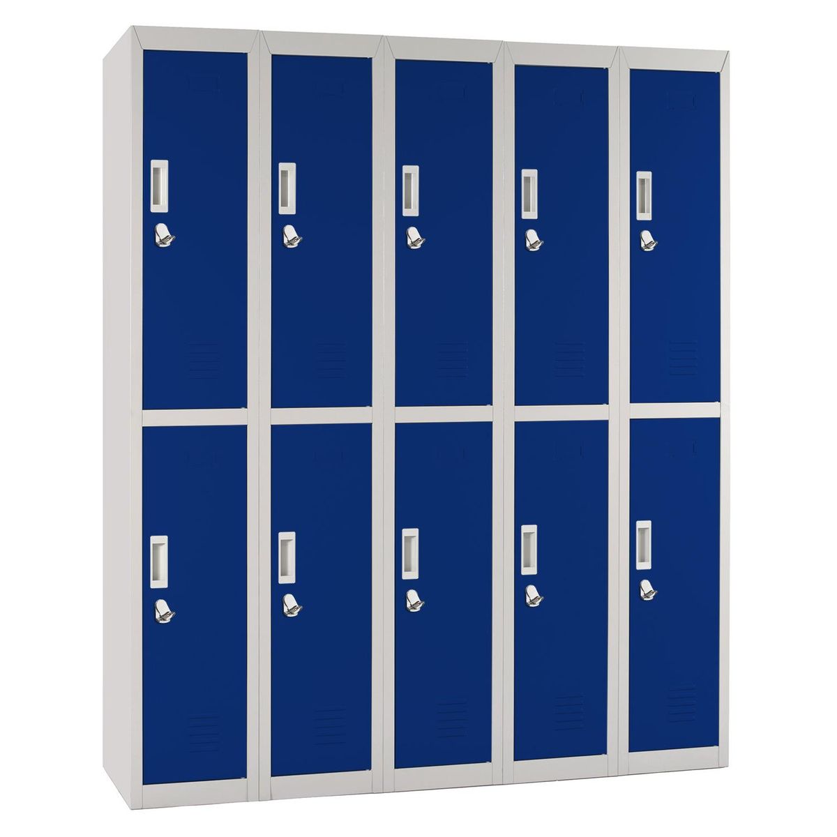 MALETEK - Locker de Oficina con Portacandado 10 Puerta(s) 10 Repisa(s) 140xx50 cm Azul
