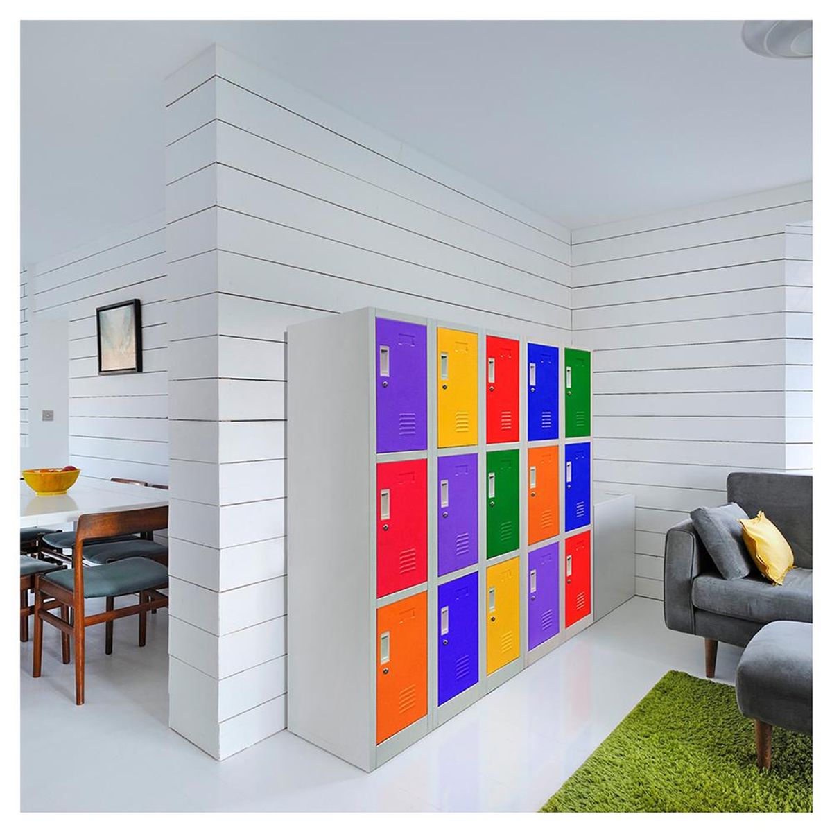 MALETEK - Locker de Oficina con Llave 15 Puerta(s) 15 Repisa(s) 50xx140 cm Multicolor