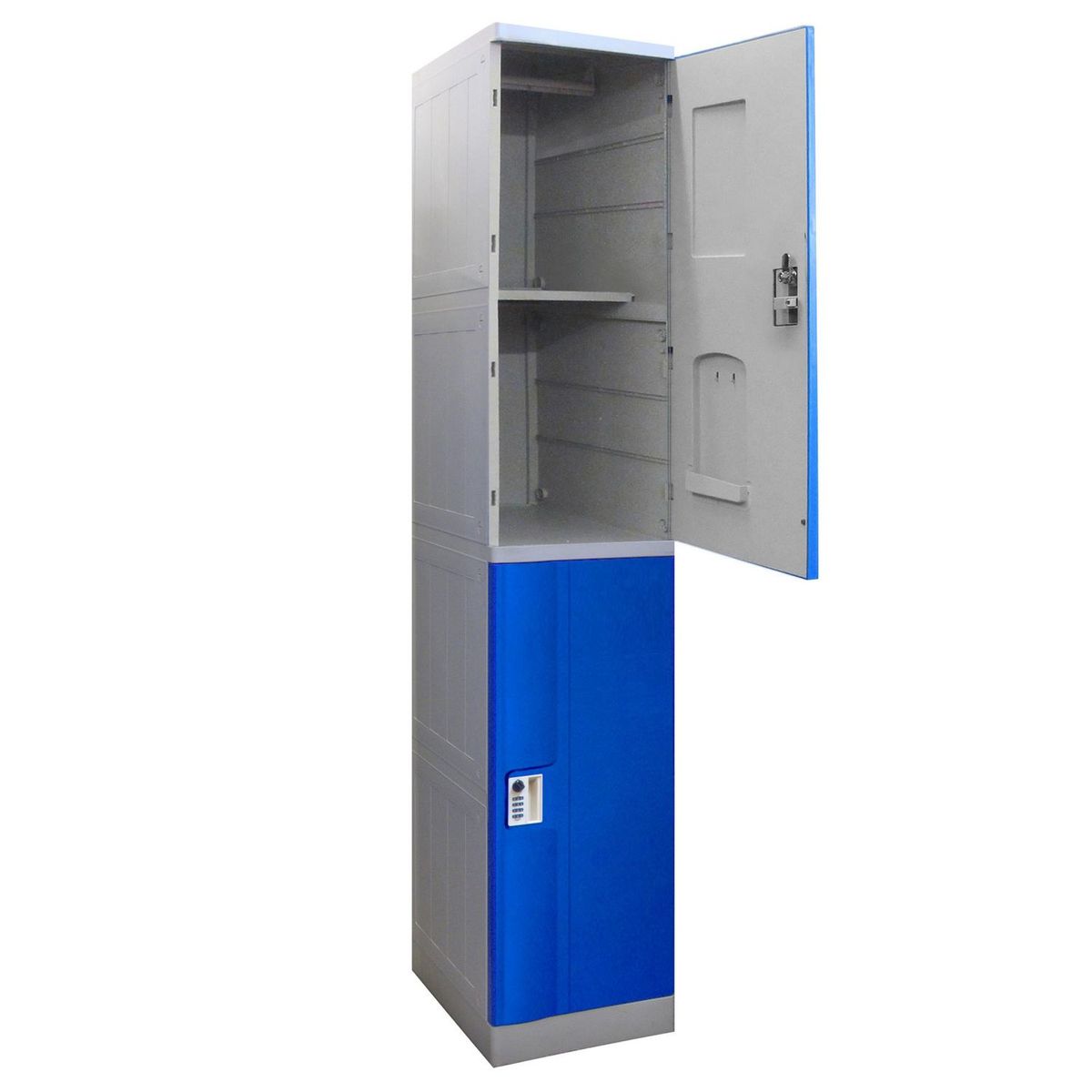 MALETEK - Locker Plástico Abs con Llave 2 Puerta(s) 2 Repisa(s) 38x194x38 cm Azul
