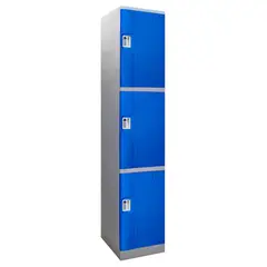MALETEK - Locker Plástico Abs con Llave 3 Puerta(s) 3 Repisa(s) 38xx38 cm Azul