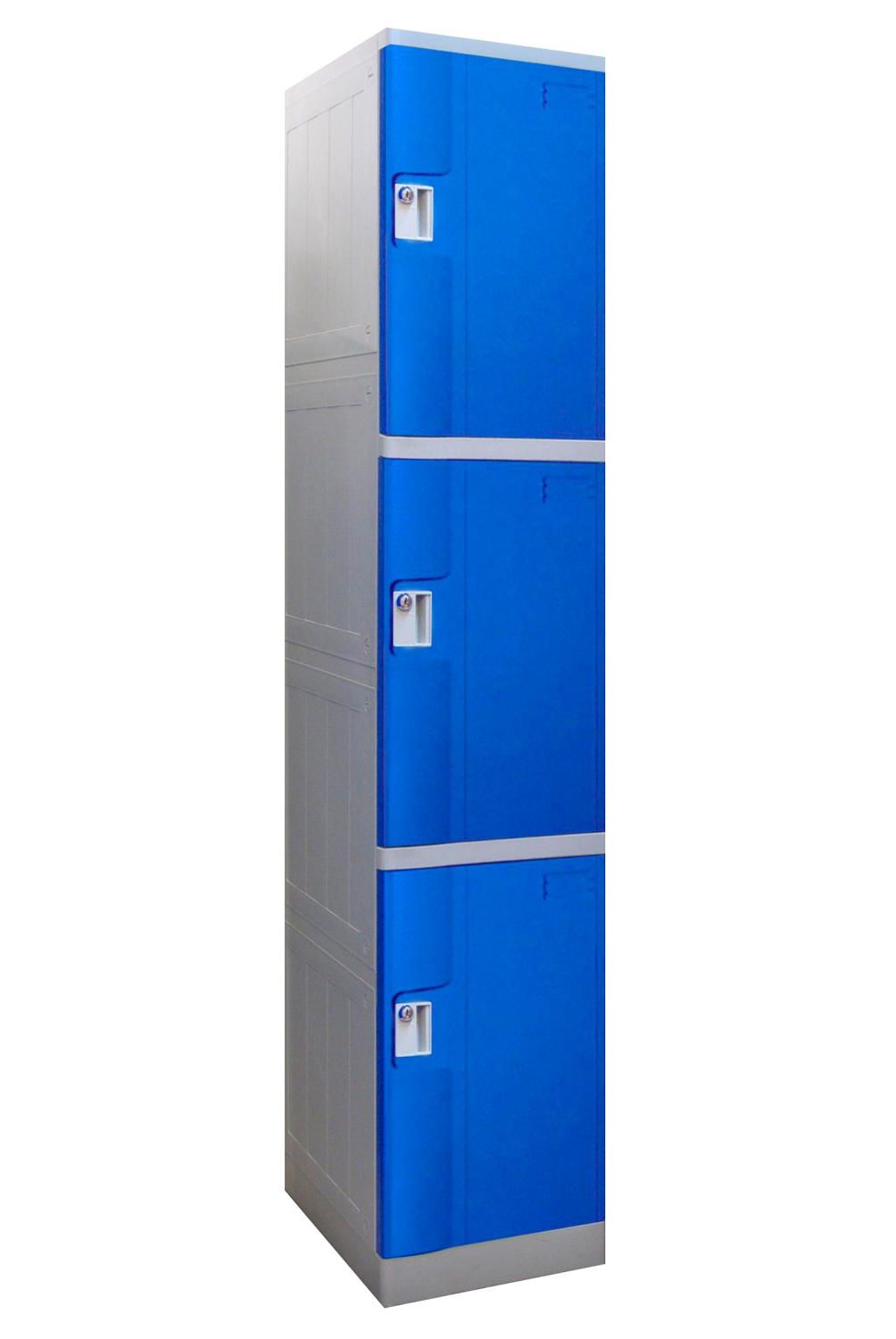 MALETEK - Locker Plástico Abs con Llave 3 Puerta(s) 3 Repisa(s) 38xx38 cm Azul